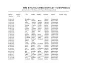 Bartlett Baptisms - Branscombe Project