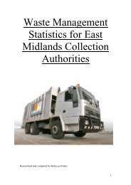 Waste Management Statistics for East Midlands Collection Authorities