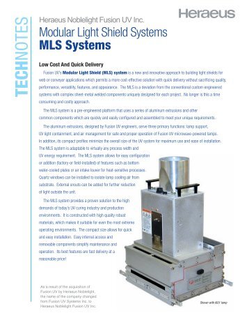 MLS light shield - Fusion UV Systems Inc.