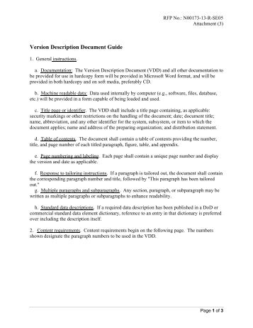 Version Description Document Guide