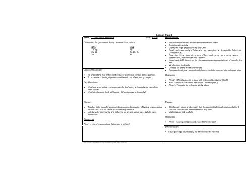 ASB Lesson 3 plan and resources - Safer Derbyshire