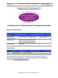 Continuing Care funding guidance - safeguarding - Safer Derbyshire