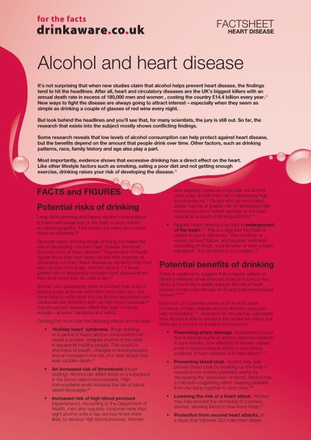 Factsheet - alcohol and heart disease - Safer Derbyshire