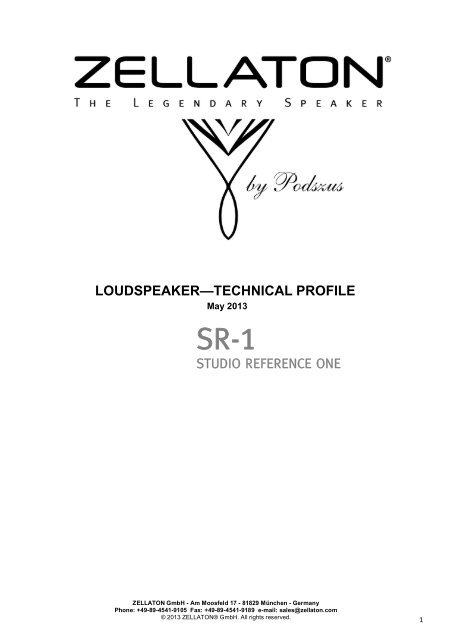 SR1 Technical Specs PDF - Audioarts