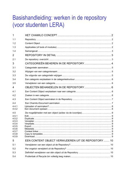 Werken met de repository voor studenten