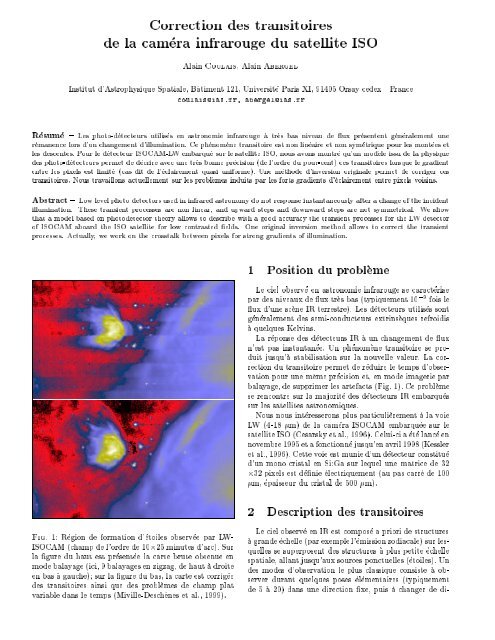 Correction Des Transitoires De La Cam Era Infrarouge Du Satellite Iso