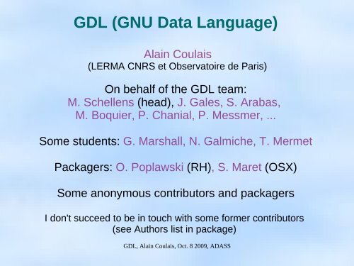 Gdl Gnu Data Language Observatoire De Paris