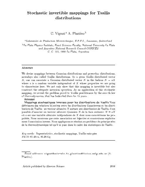 Stochastic Invertible Mappings For Tsallis Distributions