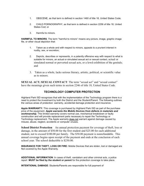 2012 Technology Agreement - Highland Park ISD