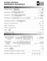 STAAR Physics Reference Materials