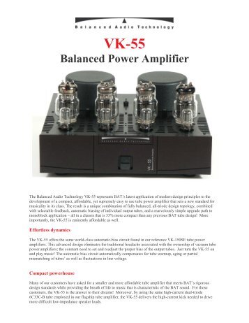 VK-55 Balanced Power Amplifier - MR Hifi