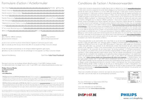 Formulaire d'action / Actieformulier Conditions de l'action ... - Philips