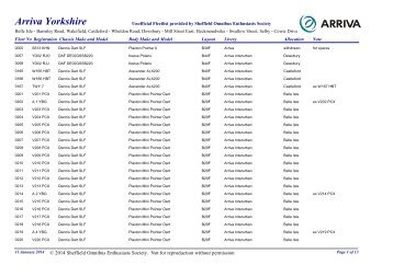 Arriva Yorkshire - Sheffield Omnibus Enthusiasts Society