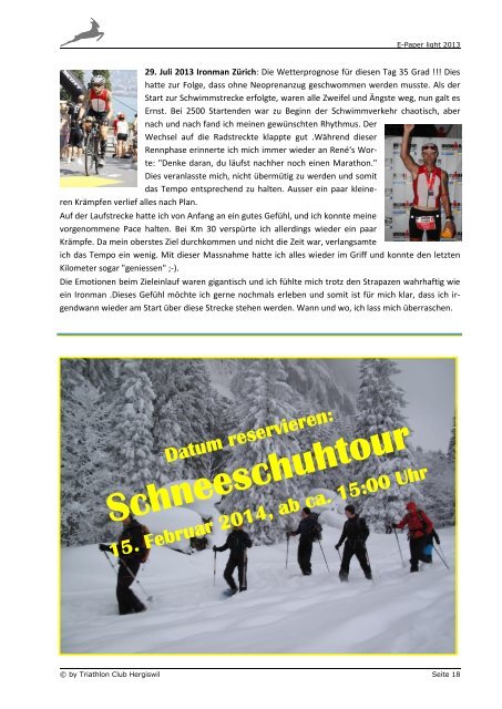 E-Paper 2013 - Triathlonclub Hergiswil