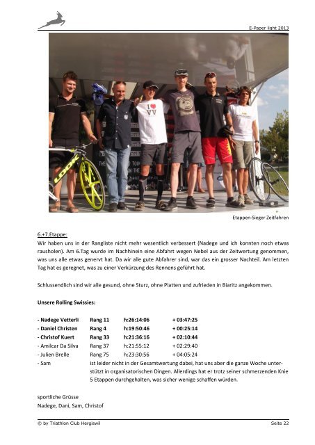 E-Paper 2013 - Triathlonclub Hergiswil