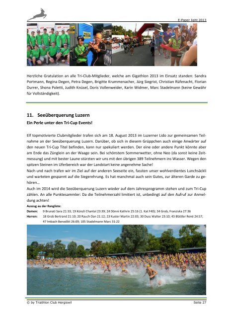 E-Paper 2013 - Triathlonclub Hergiswil