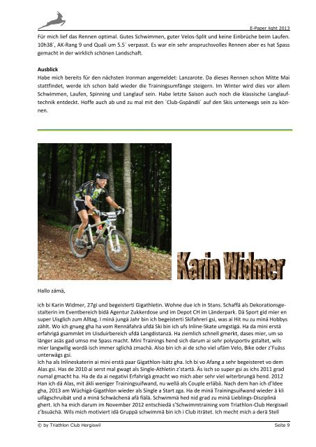 E-Paper 2013 - Triathlonclub Hergiswil