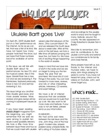 Ukulele Bartt goes 'Live' - Tricorn Publications