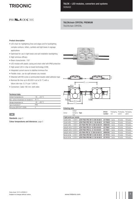 TALEXXchain CRYSTAL PREMIUM - Tridonic signage