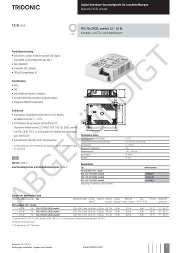 PCA T5c EXCEL one4all, 22 â 55 W - Tridonic