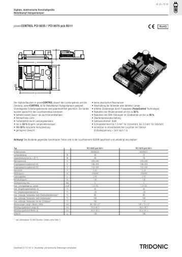 PCI pcb B011 single - Tridonic