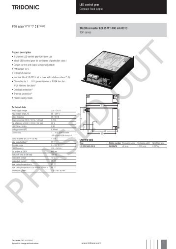 TALEXXconverter LCI 55 W 1400 mA O010 - Tridonic