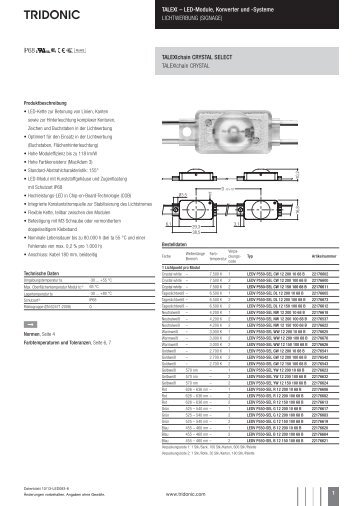 LED-Module, Konverter und -Systeme LICHTWERBUNG - Tridonic