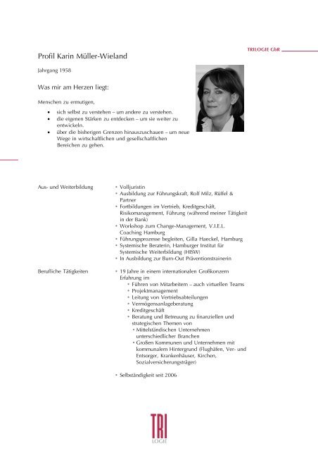 Profil Karin MÃ¼ller-Wieland