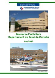 Memoria d'activitats Departament de Salut de Castelló  Any 2008