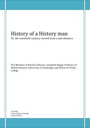 History of a History man - Trinity College - University of Cambridge