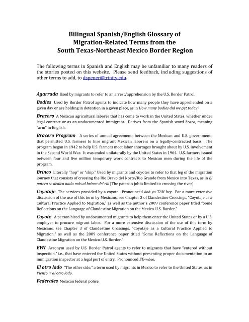 Bilingual Spanish/English Glossary of Migration-Related Terms from ...