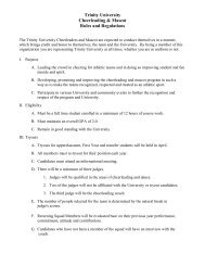 Trinity University Cheerleading & Mascot Rules and Regulations