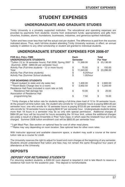 2006-2007 Academic Year - Trinity University