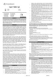 Pack Insert - Trinity Biotech PLC