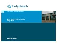 May 2013 Corporate Presentation - Trinity Biotech PLC