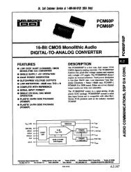 PCM60P PCM66P 16-Bit CMOS Monolithic Audio ... - VasilTech Audio