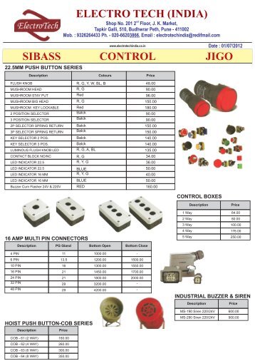 ELECTRO TECH (INDIA) SIBASS CONTROL JIGO