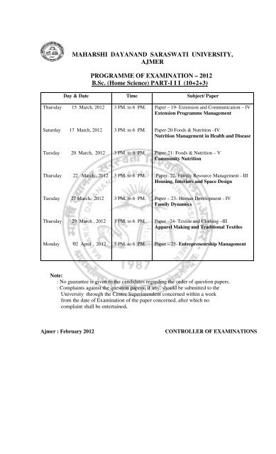 MAHARSHI DAYANAND SARASWATI UNIVERSITY, AJMER