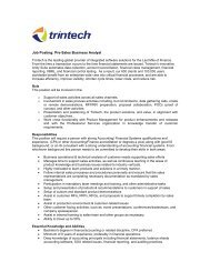 Job Posting: Pre-Sales Business Analyst - Trintech