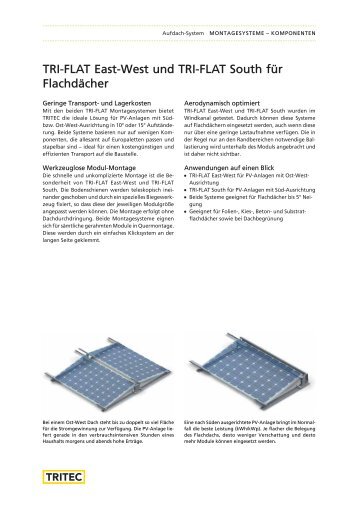 TRI-FLAT East-West und TRI-FLAT South für Flachdächer - Tritec