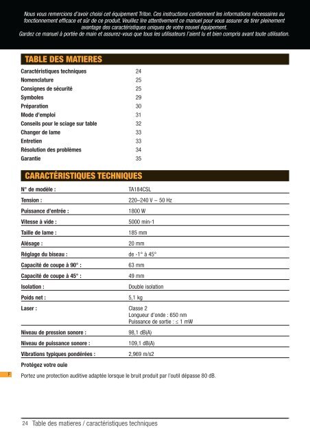 Precision Circular Saw 185mm / 71â4" - Triton Tools