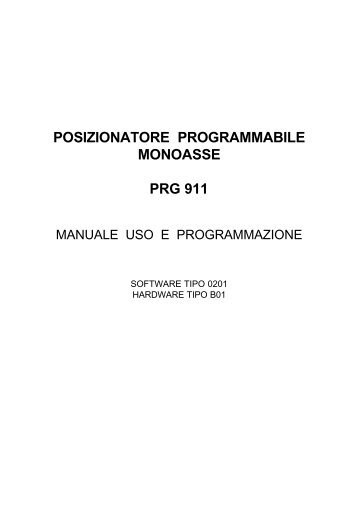 posizionatore programmabile monoasse prg 911 - Triveneta ...