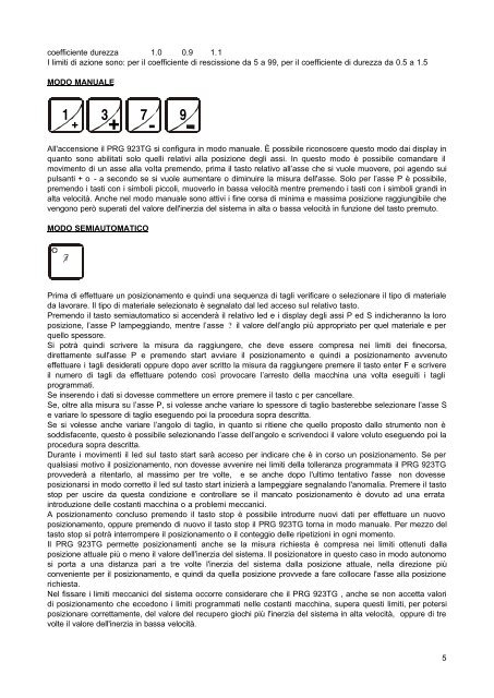 posizionatore programmabile a tre assi paralleli prg 923tg