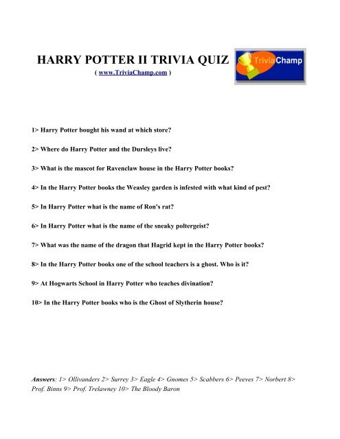 Harry Potter Trivial Pursuit Volume 2