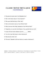 Classic Movie Trivia Questions Ii Trivia Champ