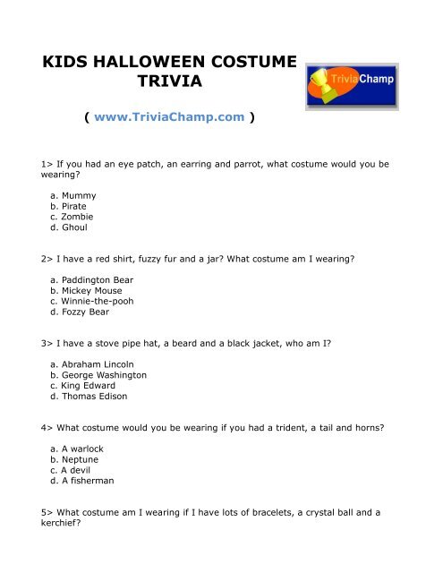pic Trivia For Middle Schoolers kids halloween costume trivia trivia