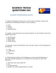 SCIENCE TRIVIA QUESTIONS XXI - Trivia Champ