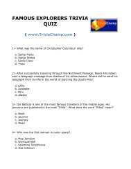 To Print This Quiz - Trivia Champ