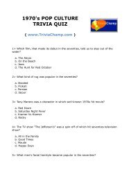 To Print This Quiz - Trivia Champ