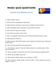 MUSIC QUIZ QUESTIONS - Trivia Champ